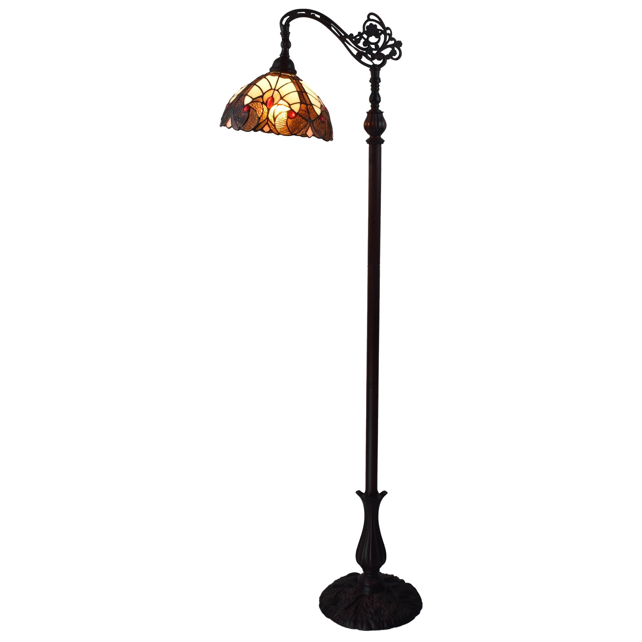 Tiffany Style Vintage Reading Floor Lamp - 62" Tall