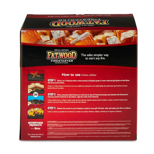 Betterwood 10lb Fatwood Natural Pine Firestarter 3 Pack For Campfire Bbq Or Pellet Stove Non toxic And Water Resistant