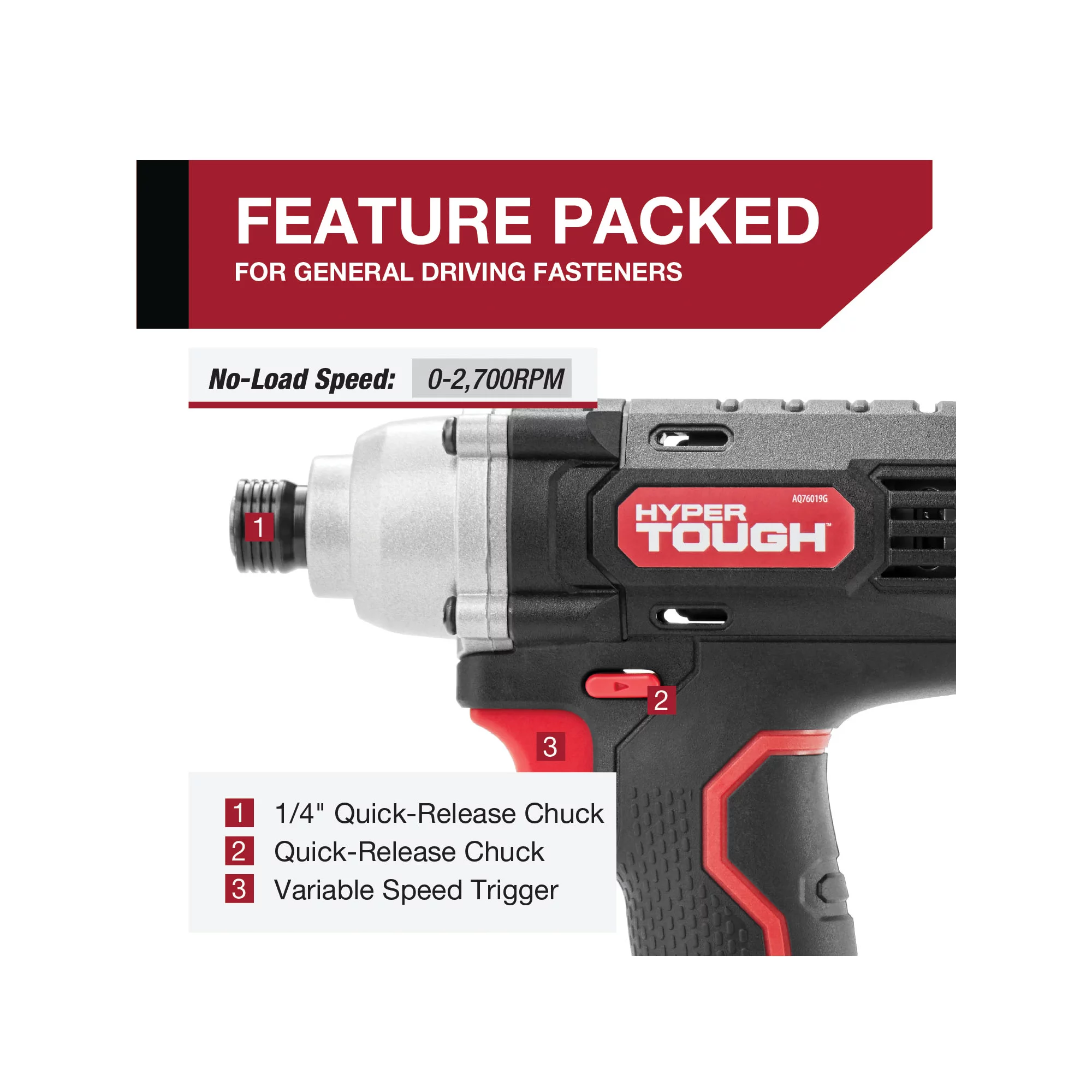 Hyper Tough 20V Max (2-Tool Set) 3/8 inch Cordless Drill and 1/4 inch Impact Driver Combo Kit