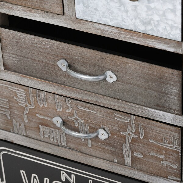 Wood Frame and Colorful Pattern Storage Cabinet with 13 Drawers