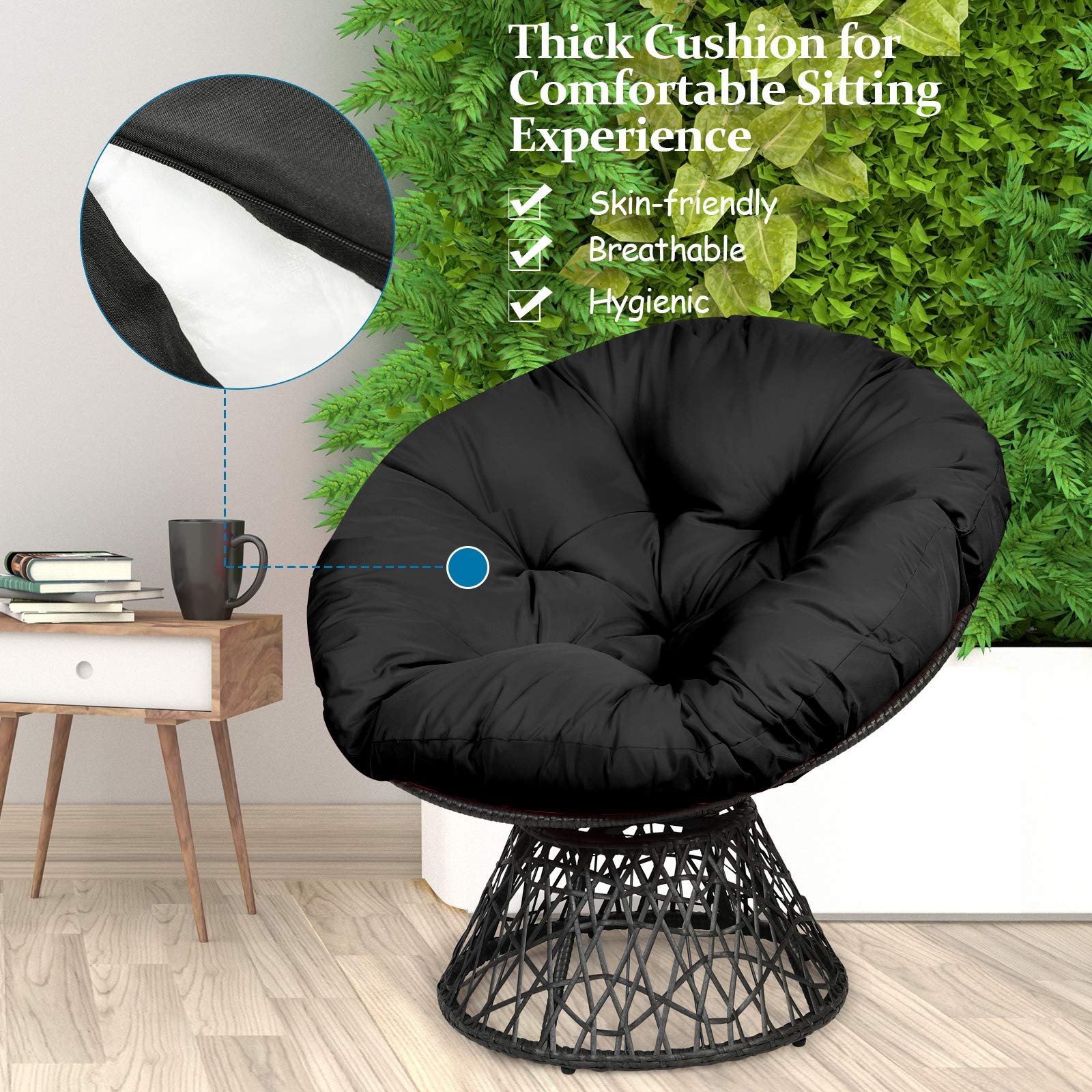 Giantex Rattan Round Papasan Chair