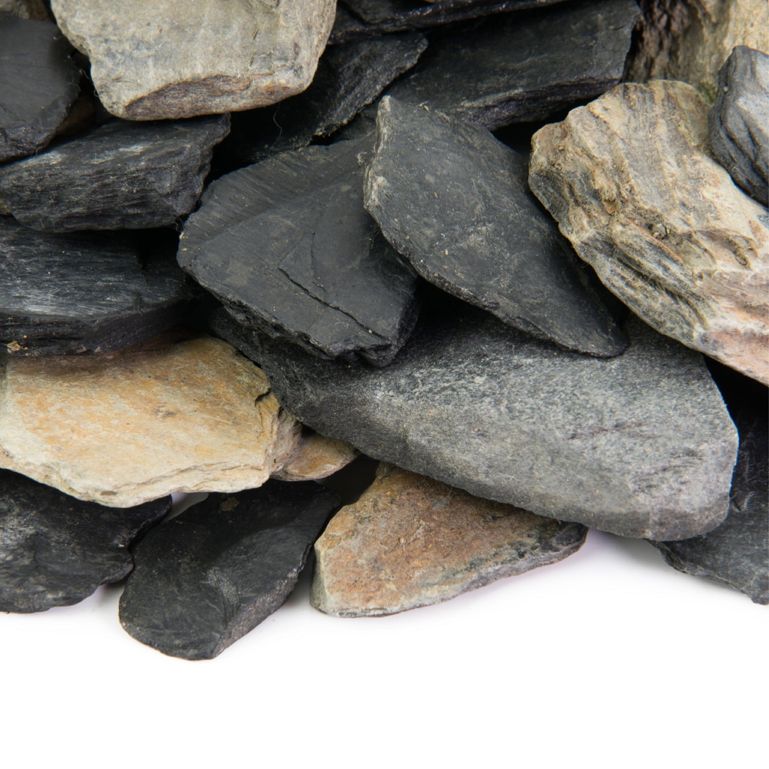 Black and Tan Slate Rock for Aquariums, Aqua-scaping, & Garden Stones