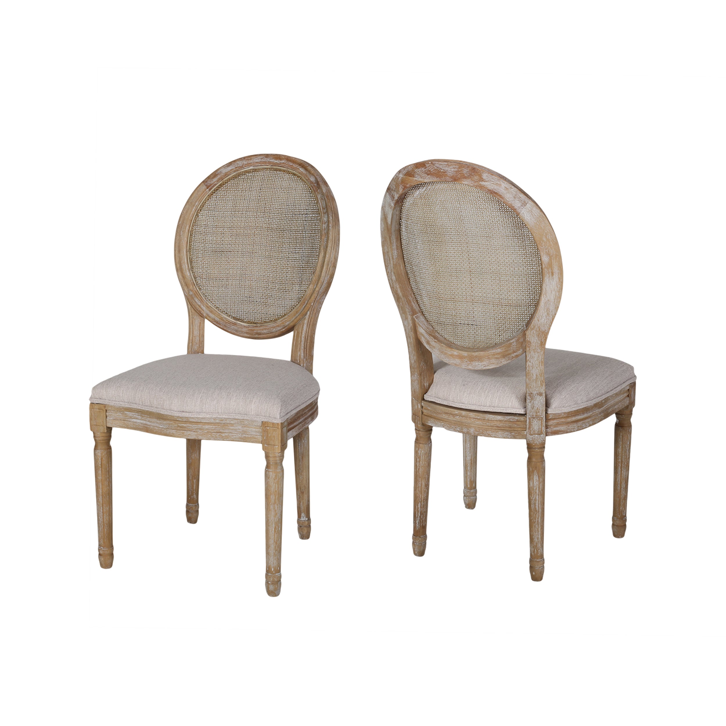 Camilo Oval Cane Back French Style Dining Chair (Set of 2)