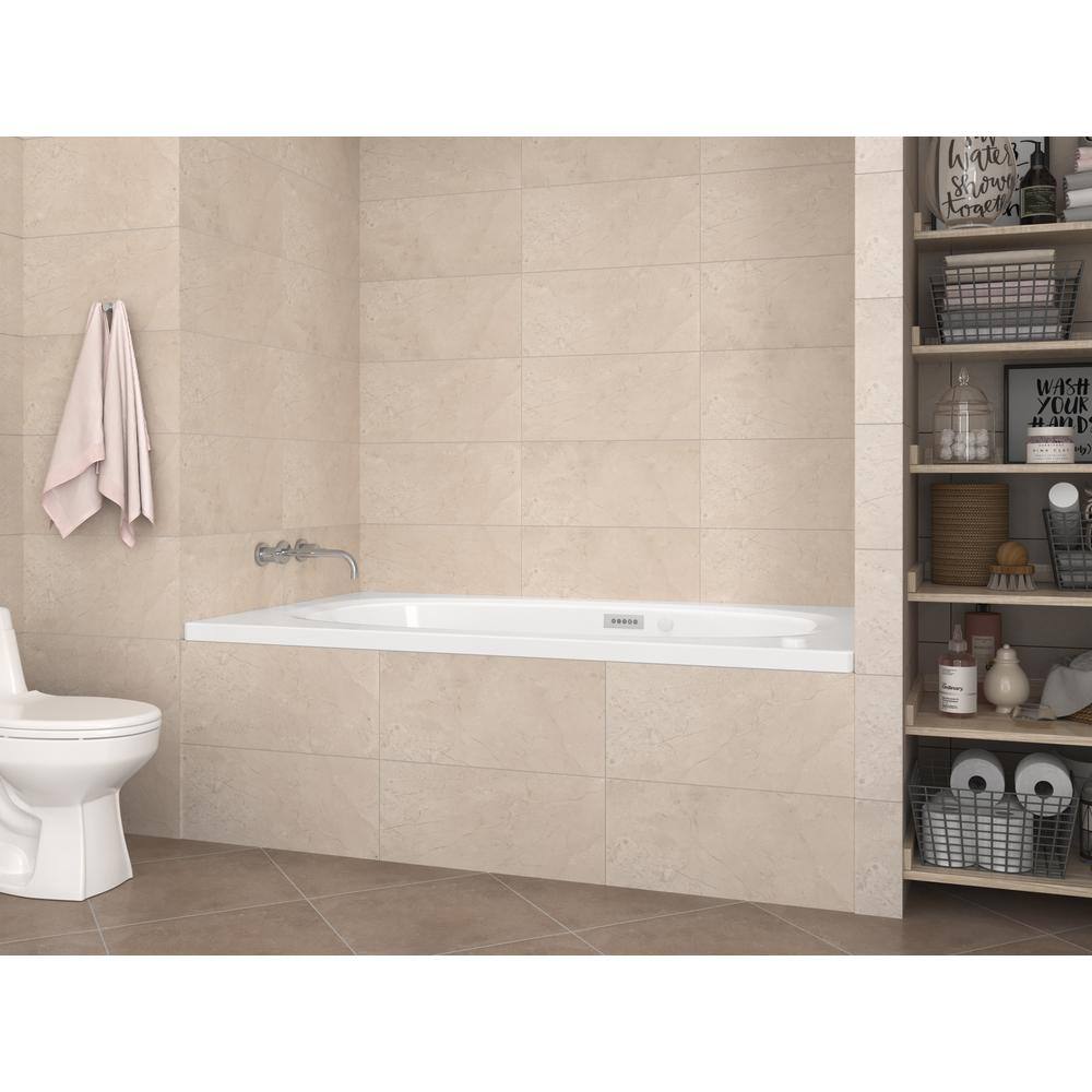 Universal Tubs Tiger's Eye Diamond Series 5.5 ft. Left Drain Rectangular Drop-in Whirlpool and Air Bath Tub in White HD4266PDLX