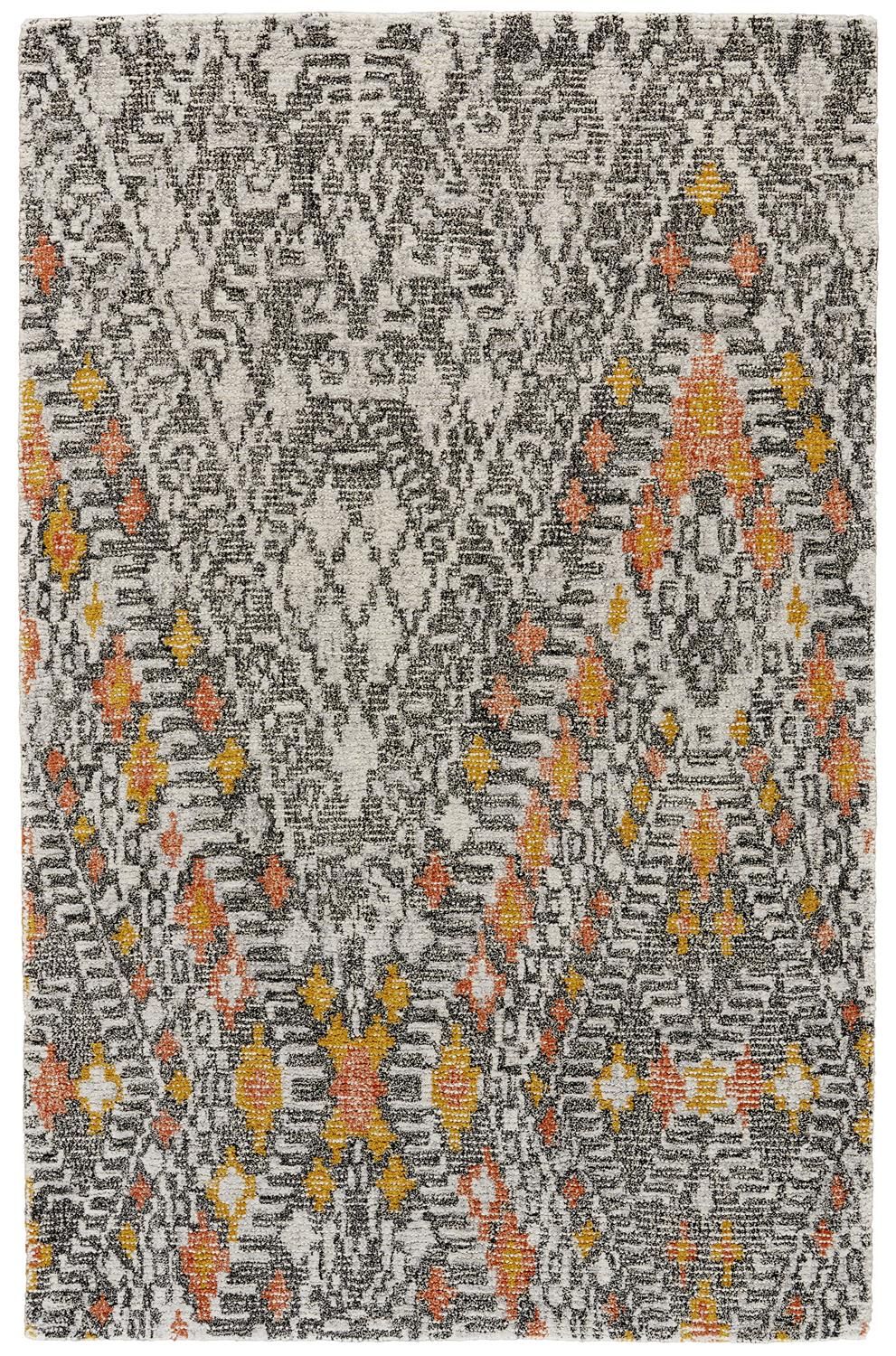 Binada Hand Tufted Gray and Orange Rug by BD Fine