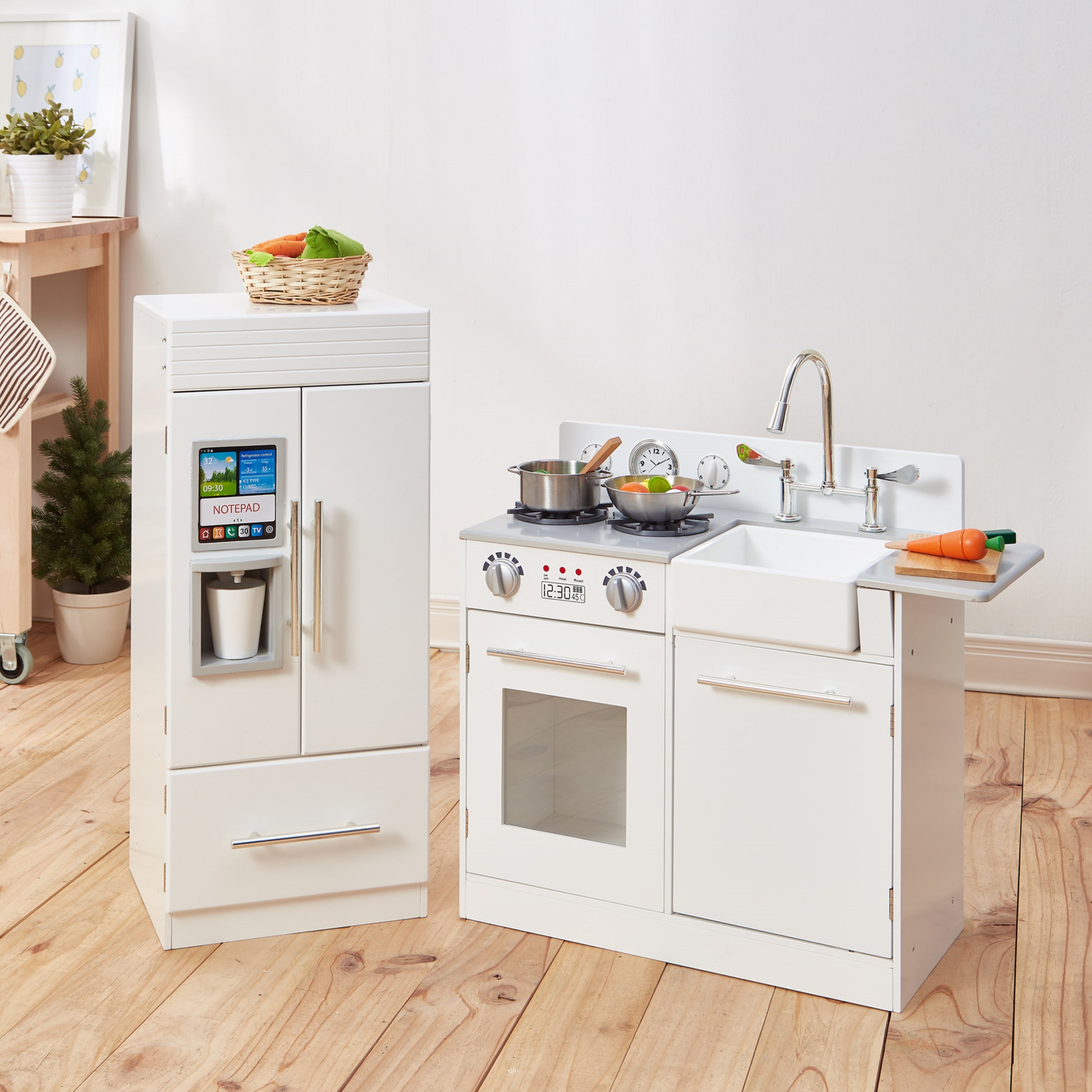 Teamson Kids Little Chef Chelsea Play Kitchen and Refrigerator, White