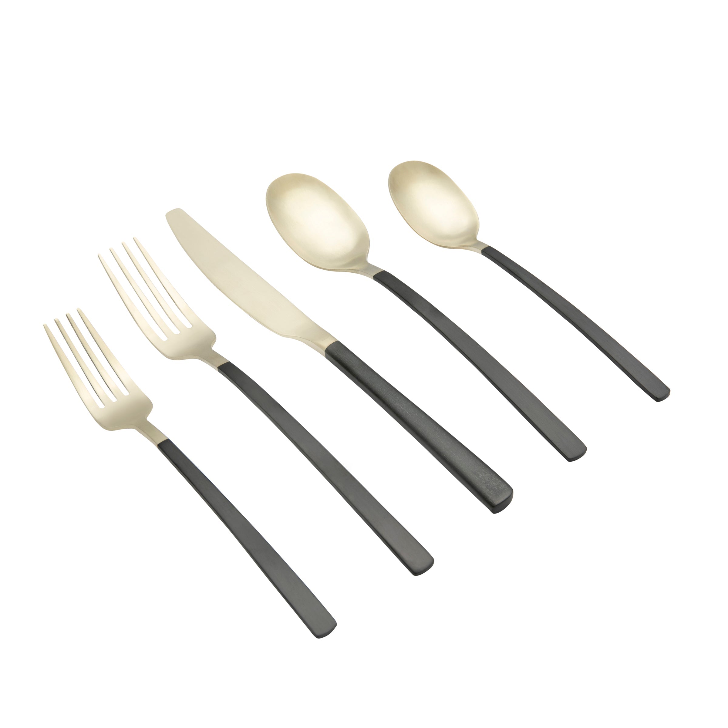 Beacon Black/Champagne Satin 20-Piece Flatware Set