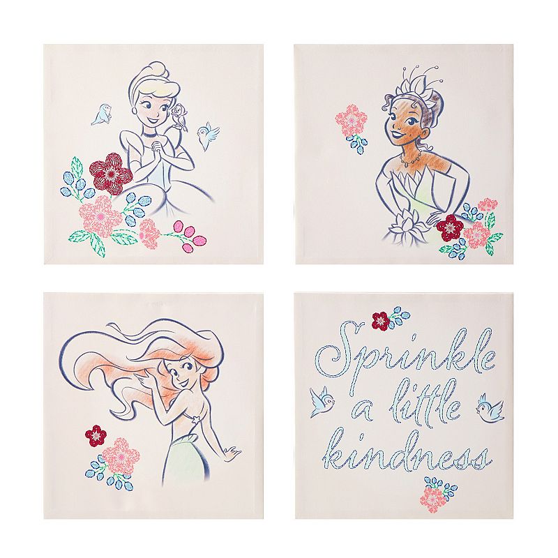 Disney Princess Idea Nuova Canvas Wall Art 4-piece Set