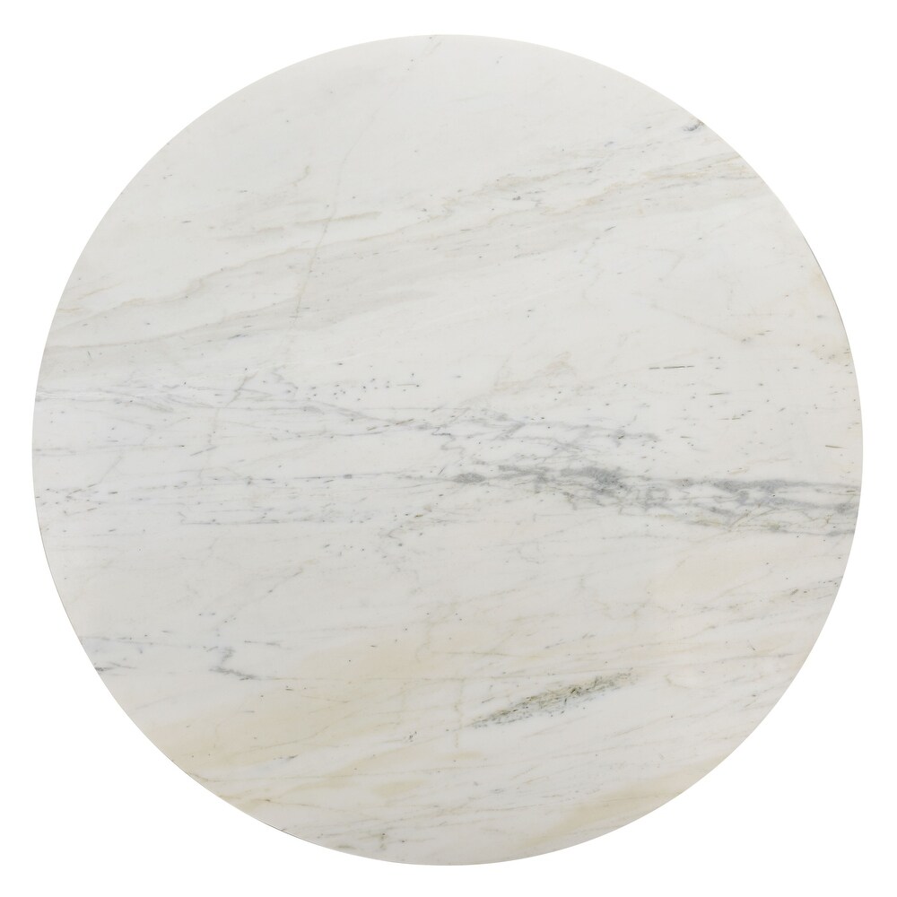 SAFAVIEH Couture Tatyana Glam Round Marble Top Dining Table   48 in. W x 48 in. D x 30.5 in. H