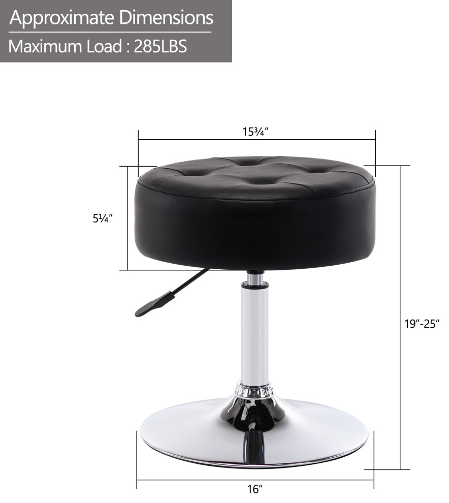 Round Swivel Faux Leather Vanity Stool   Contemporary   Vanity Stools And Benches   by Duhome inc  Houzz