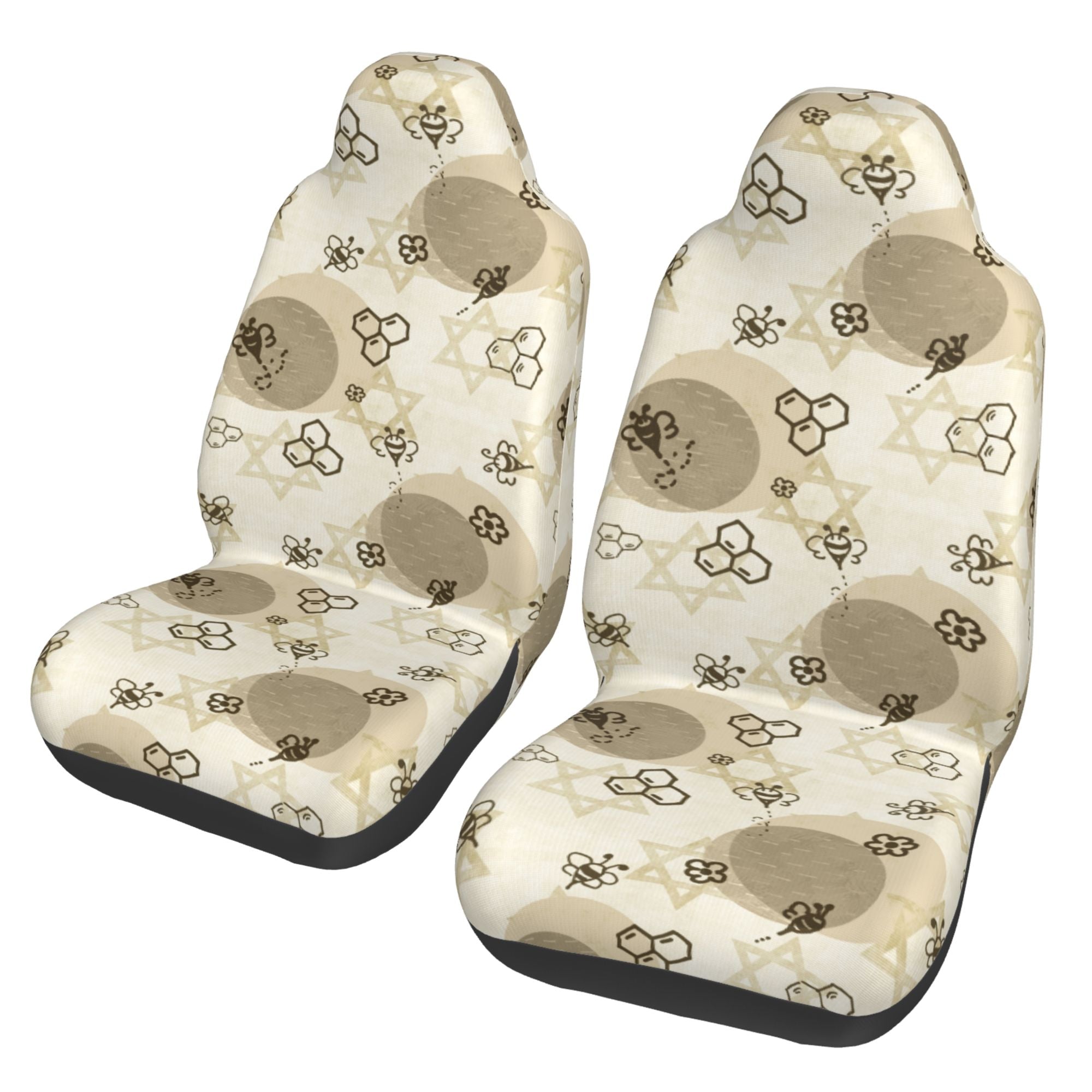 ZICANCN Car Seat Cover Bee Doodle Print Car Front Seat Covers Protectors ， Automotive Seat Covers for Cars Trucks Suv