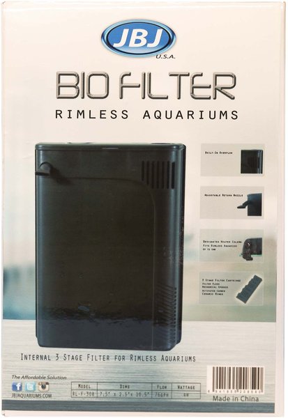 JBJ Aquarium Rimless Aquariums 76 GPH Bio Aquarium Filter