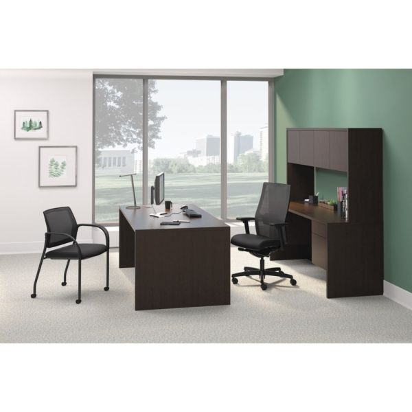 HON 10500 Series Stack-On Storage Unit， 72w x 14.63d x 37.13h， Mahogany