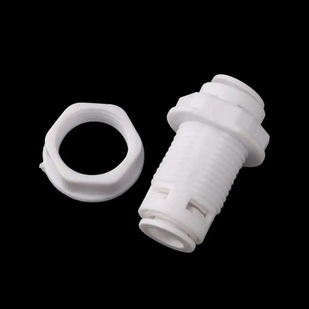 Straight Quick Coupling Aquarium Tank Fitting Bulkhead Connector For Reverse Osmosis System