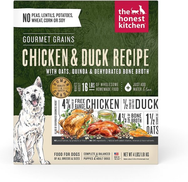 The Honest Kitchen Gourmet Grains Chicken and Duck Recipe Dehydrated Dog Food