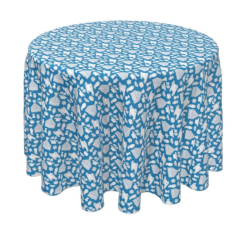 Round Tablecloth， 100% Polyester， 60 Round， Kiddush Celebration