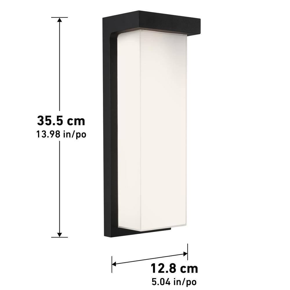Artika Skeet Black Modern Integrated LED Outdoor Hardwired Garage and Porch Light Lantern Sconce SKT-BL