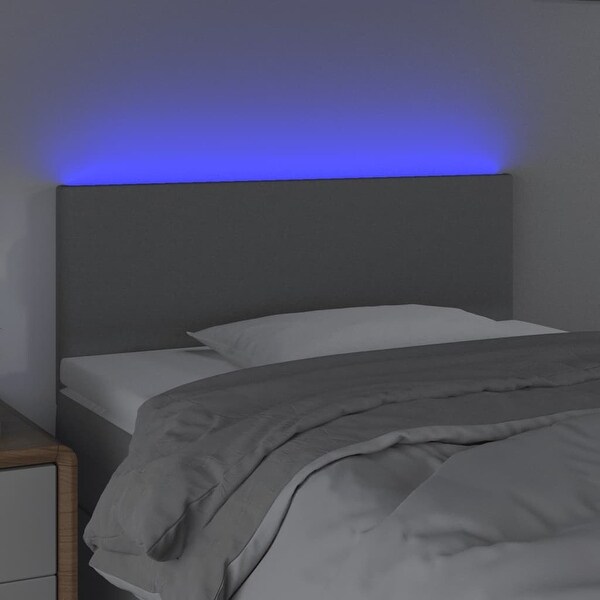 vidaXL LED Headboard Fabric Bedroom Furniture Dark Gray/Light Gray Multi Sizes - - 37421094