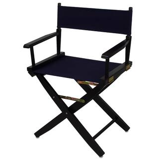 American Trails 18 in. Seat Height Extra-Wide Black FrameNavy Canvas New Solid Wood Folding Chair Set of 1 N206-02032-10