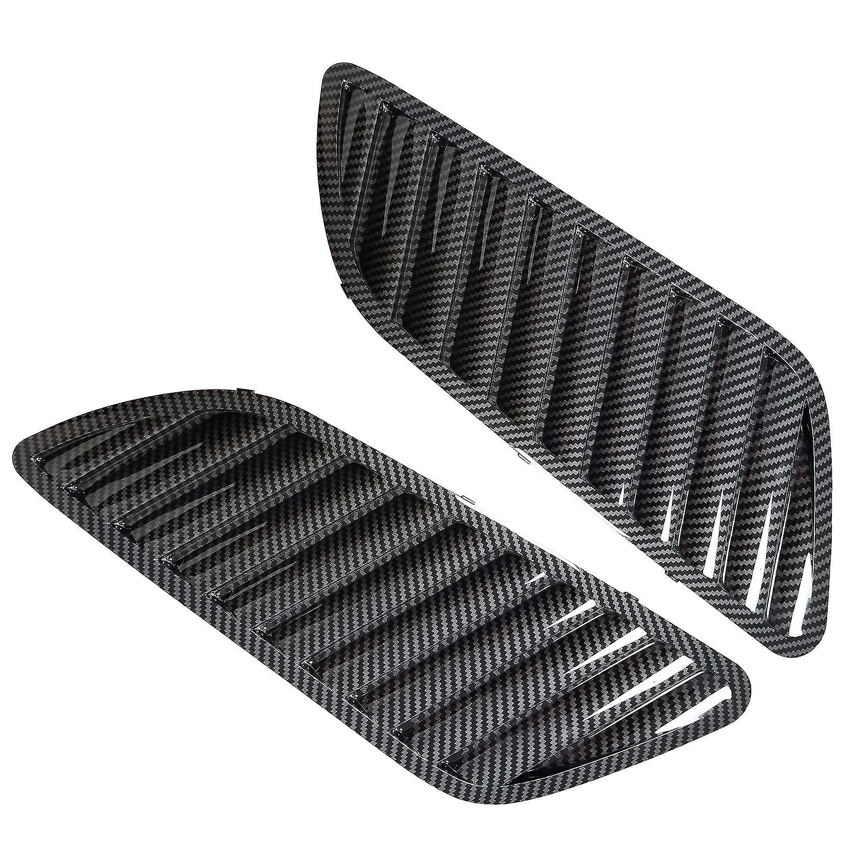 Car Front Grill Hood Cover， Carbon Fiber Bonnet Grill Air Outlet Vent Cover Trim For- E90 E91 E92 F