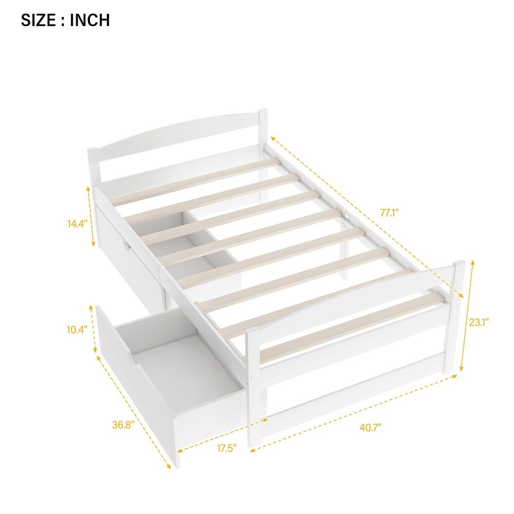 Harper   Bright Designs Twin Platform Bed with Two Drawers