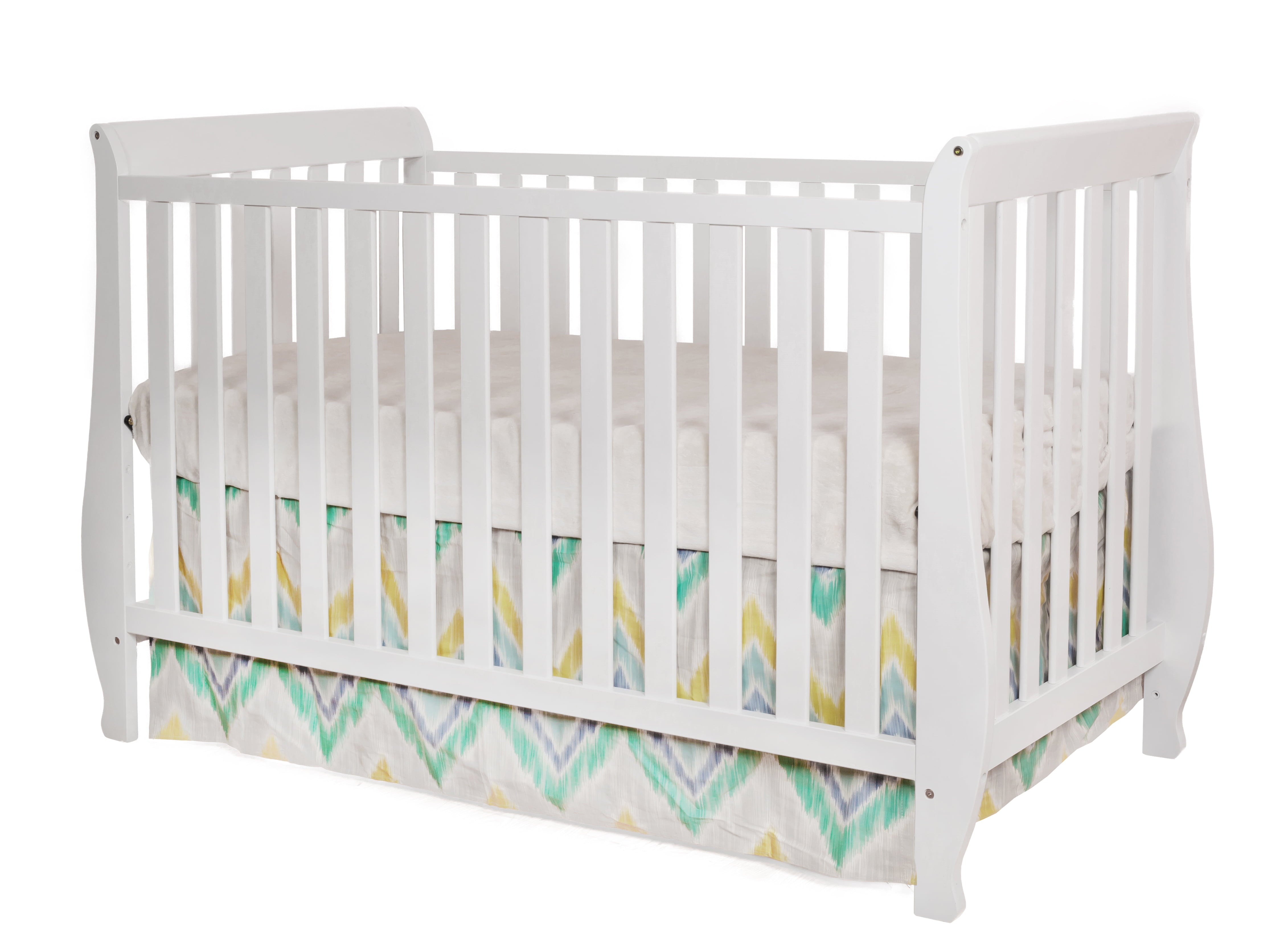 AFG Baby Furniture Naomi 4-in-1 Convertible Crib with Guardrail White