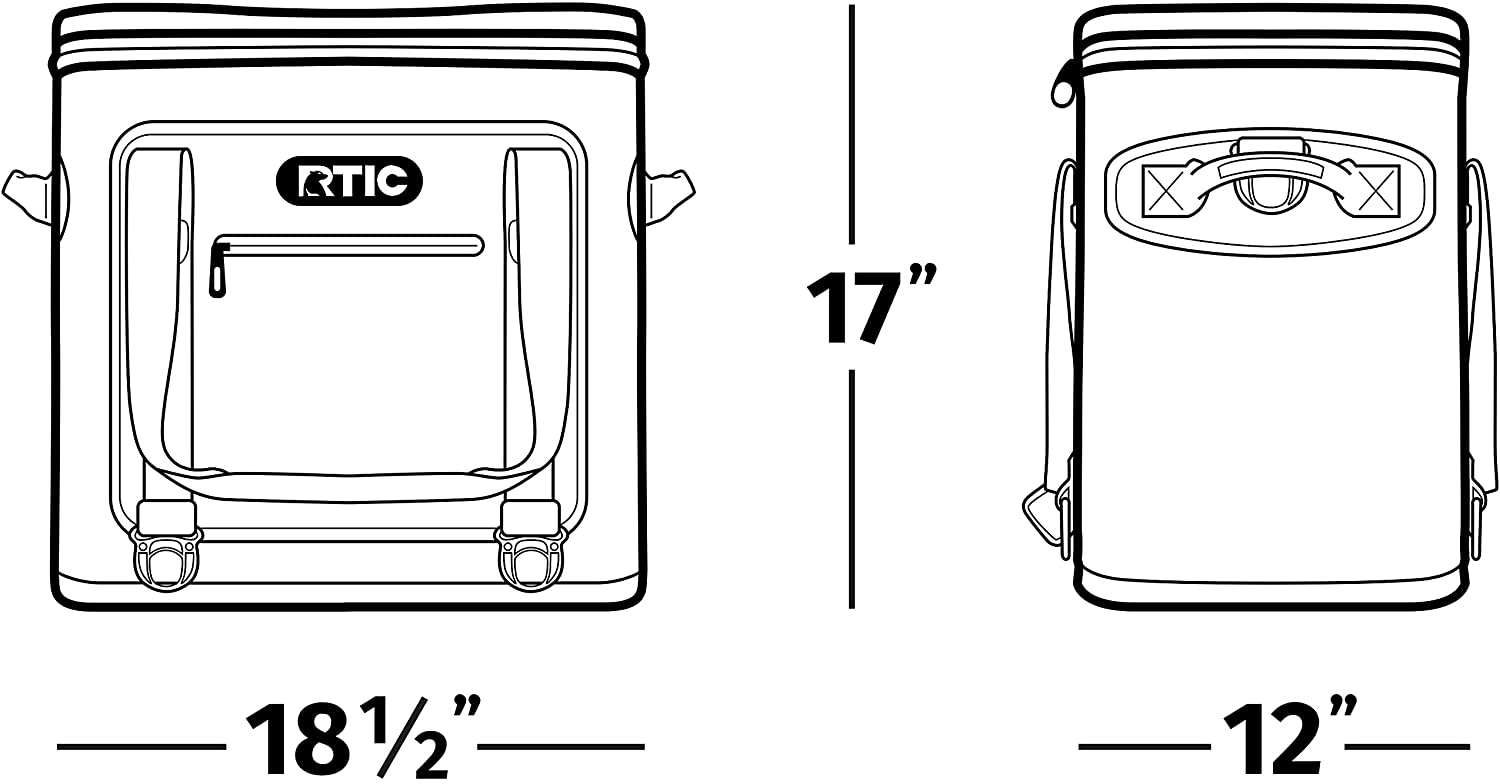 RTIC Soft Cooler 40 Insulated Bag, Portable Ice Chest Cooler, 40 Can