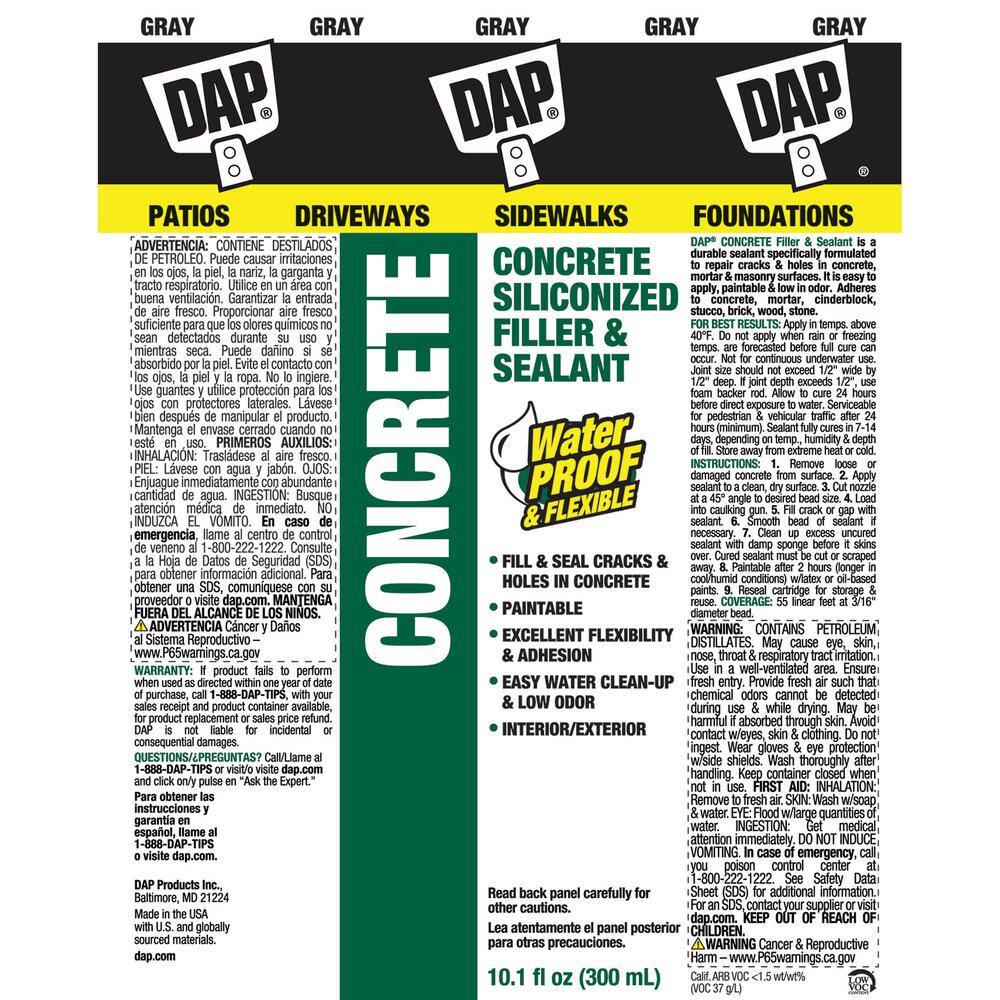 DAP 10.1 oz. Gray Concrete and Mortar Filler Latex Sealant (2-Pack) 7079818096