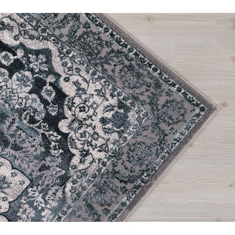 Concord Global Thema Serapi Framed Floral Rug