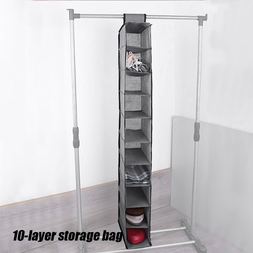 HOTBEST 10 Pockets Over Door Hanging Bag Shoe Rack Tidy Hanger Storage Organizer