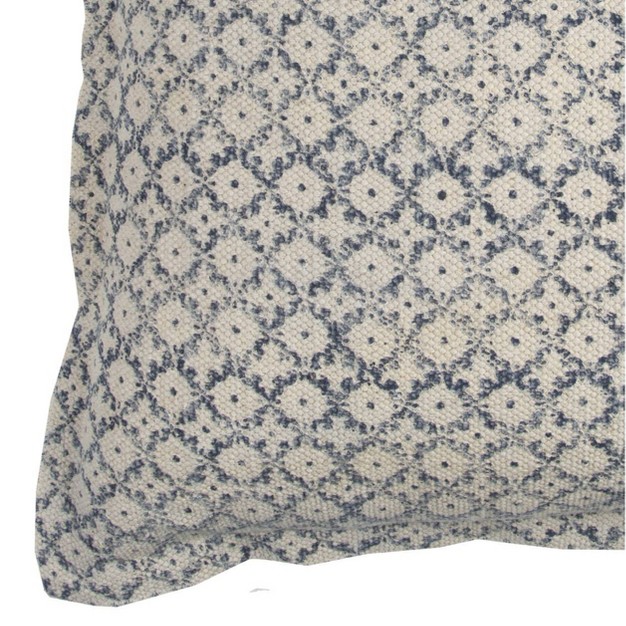 Oversized Ditsy Poly Filled Square Throw Pillow Blue Rizzy Home