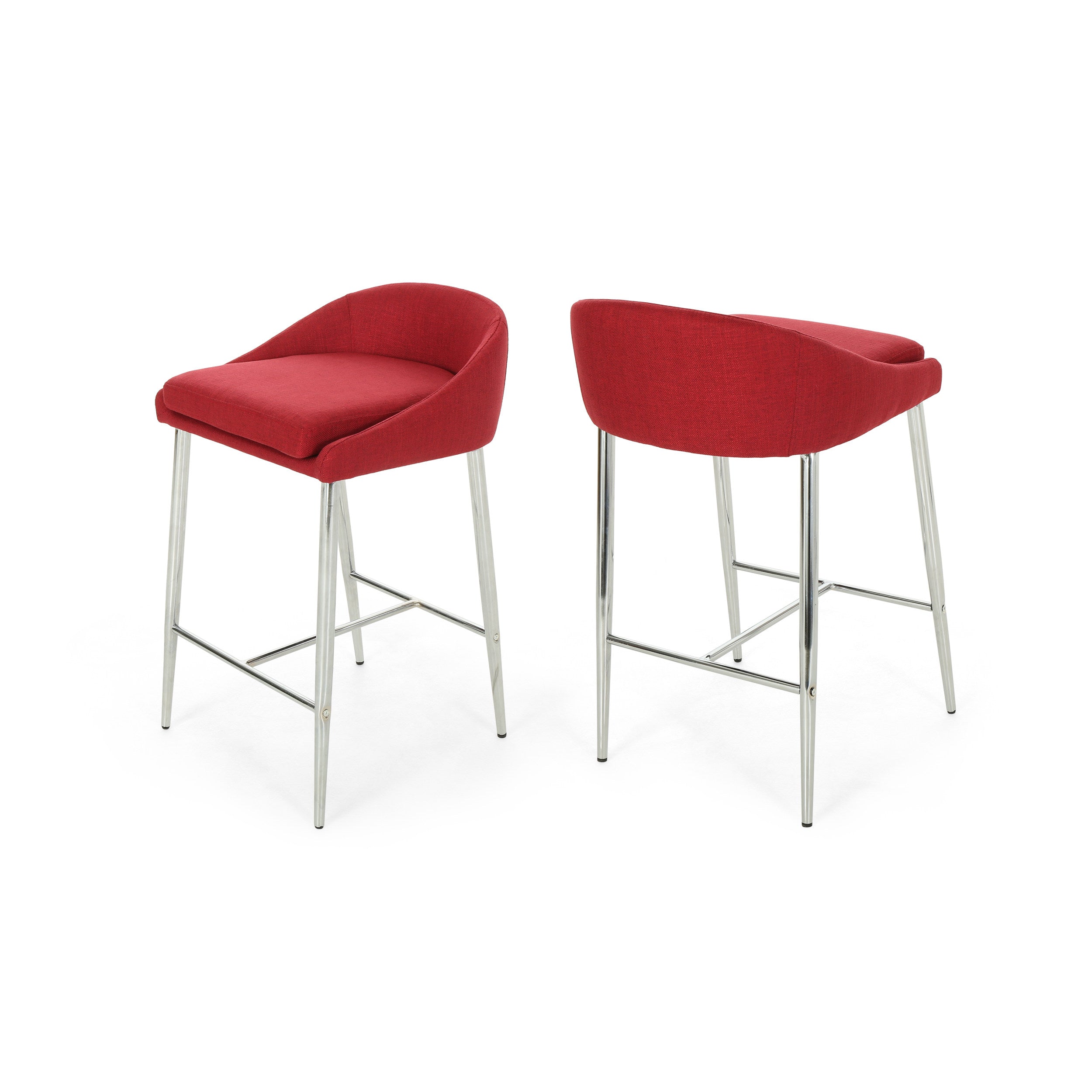 Fanny Upholstered Counter Stools, Modern, Upholstered (Set of 2)