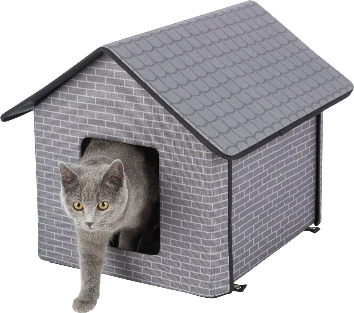 TRIXIE Insulated Outdoor Cat and Dog House， Gray