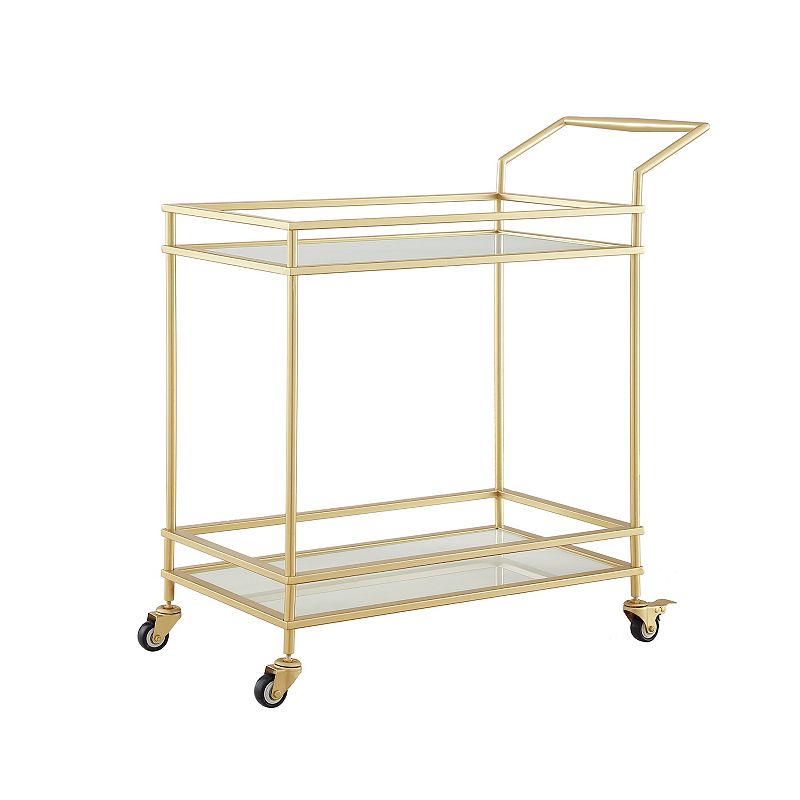 Corinne Bar Cart Open Wine Bottle and Stemware Storage