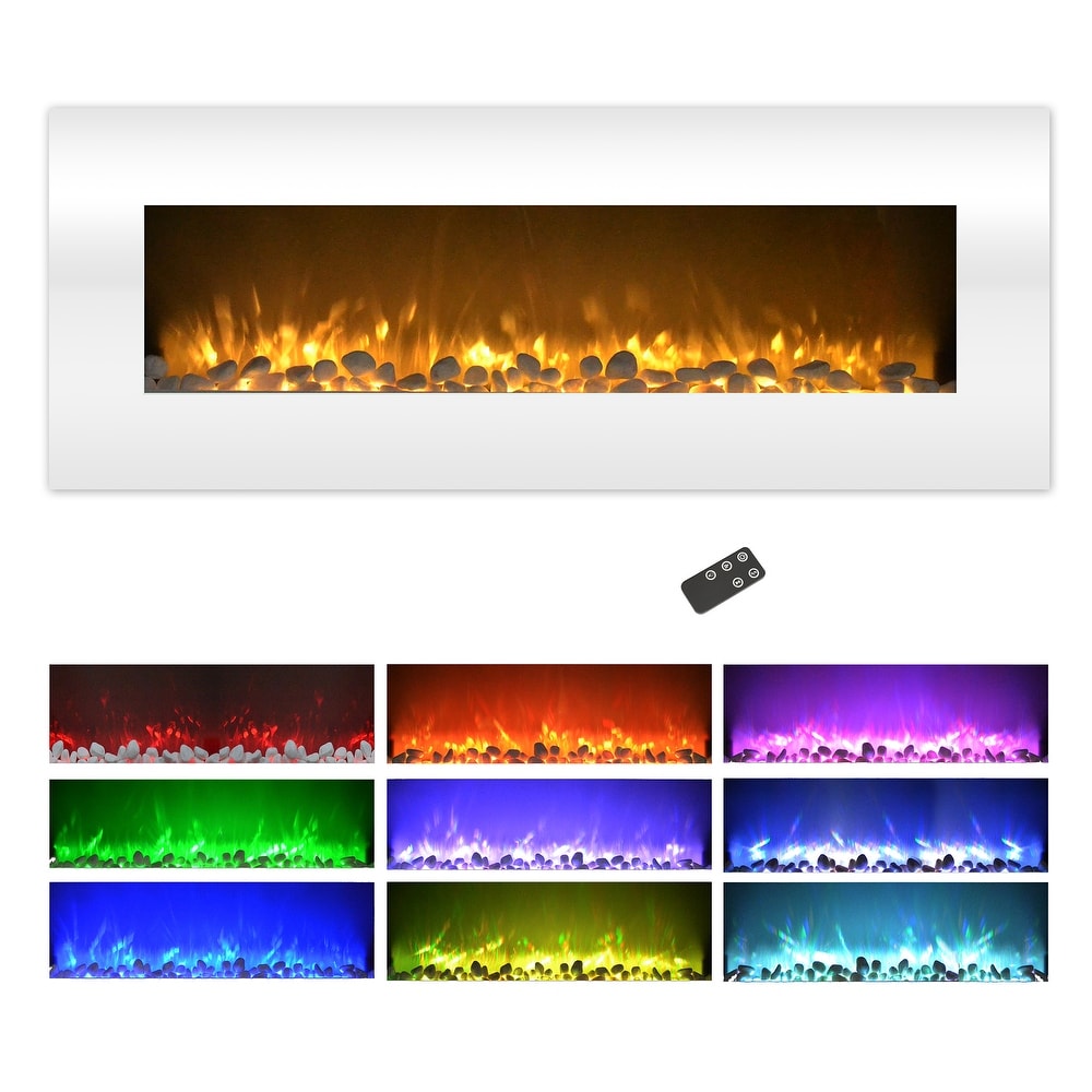 Northwest 50 Inch Wall Electric Fireplace  White