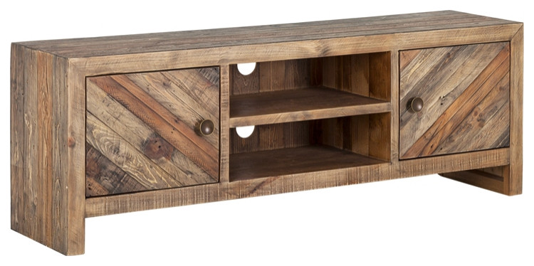 Alpine Furniture Hayes Wood TV Console in Wheat (Beige)   Rustic   Entertainment Centers And Tv Stands   by Homesquare  Houzz