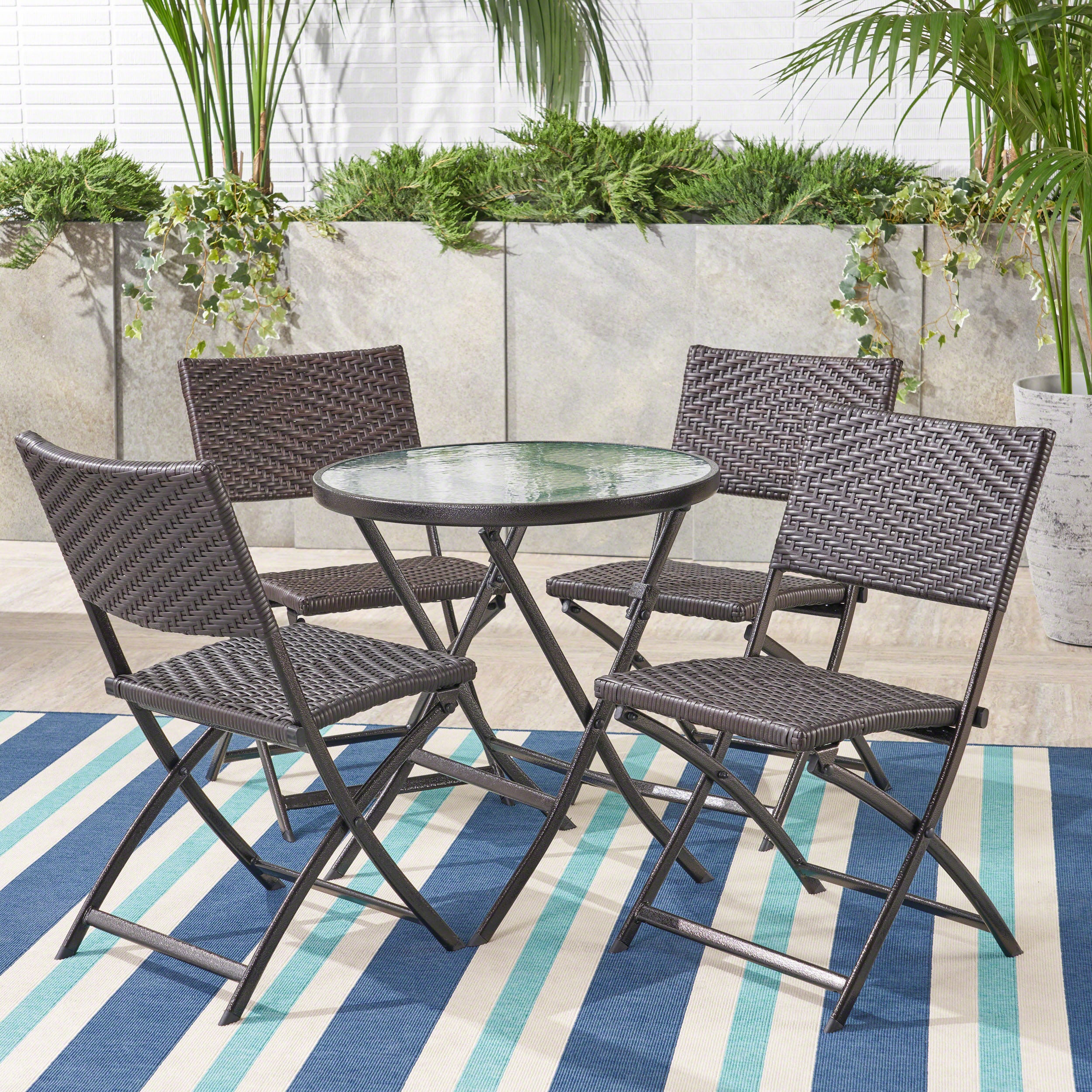 Jason 5pcs Outdoor Wicker Bistro Set