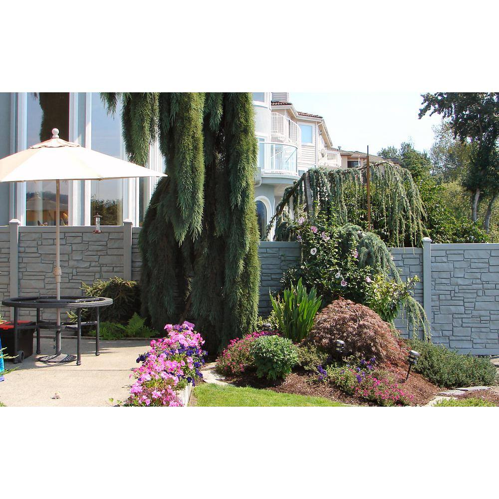 SimTek EcoStone 6 ft. H x 6 ft. W Gray Composite Fence Panel FP72X72GRY