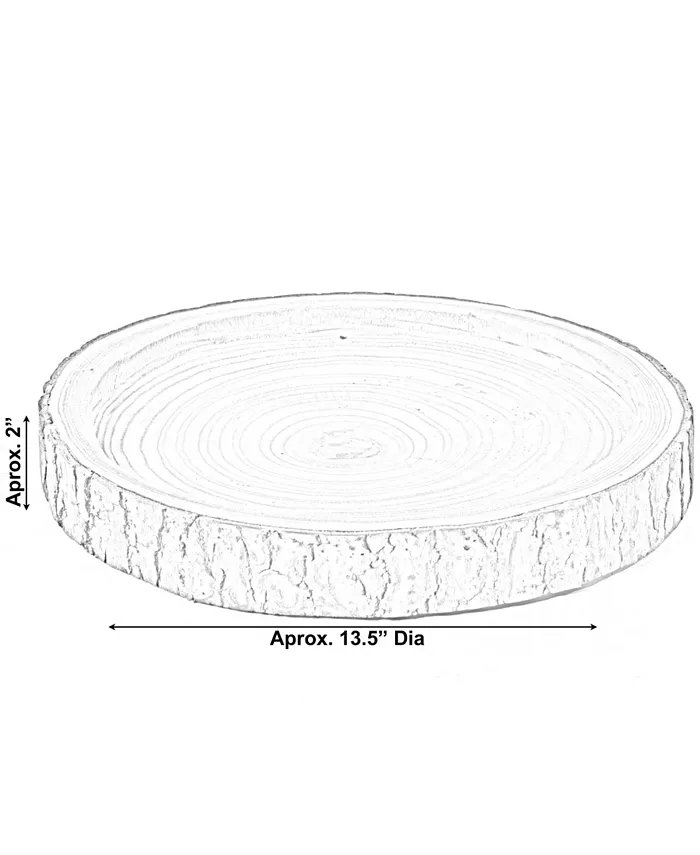 Vintiquewise Wood Tree Bark Indented Display Tray Serving Plate Platter Charger