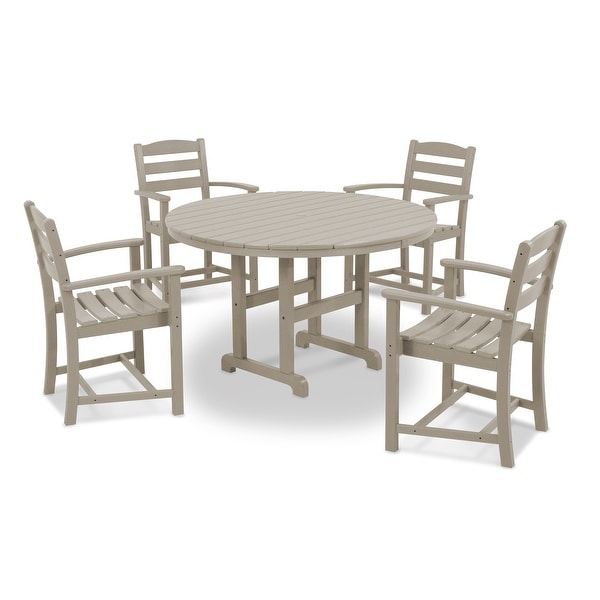 POLYWOOD La Casa Café 5Piece Round Farmhouse Dining Set