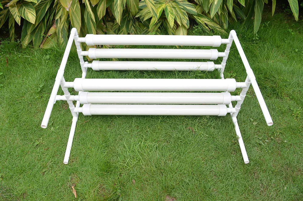 EQCOTWEA Hydroponic 54 Plant Site Grow Kit Pipeline Vegetable Planter PVC