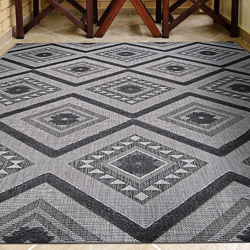 Couristan Veranda Boho Light Gray-Anthracite Indoor/Outdoor Area Rug