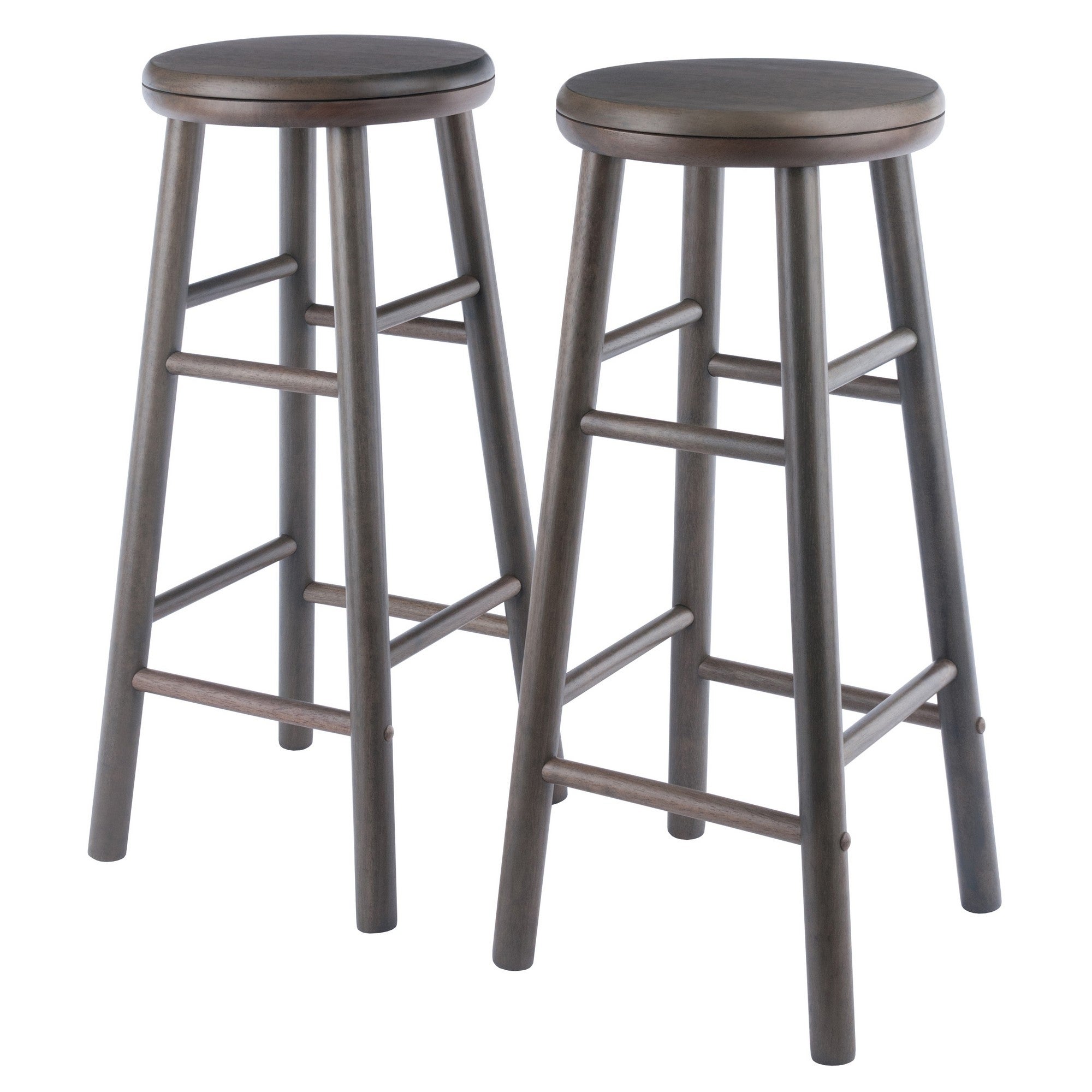 Shelby 2-Pc Swivel Seat Bar Stool Set， Oyster Gray