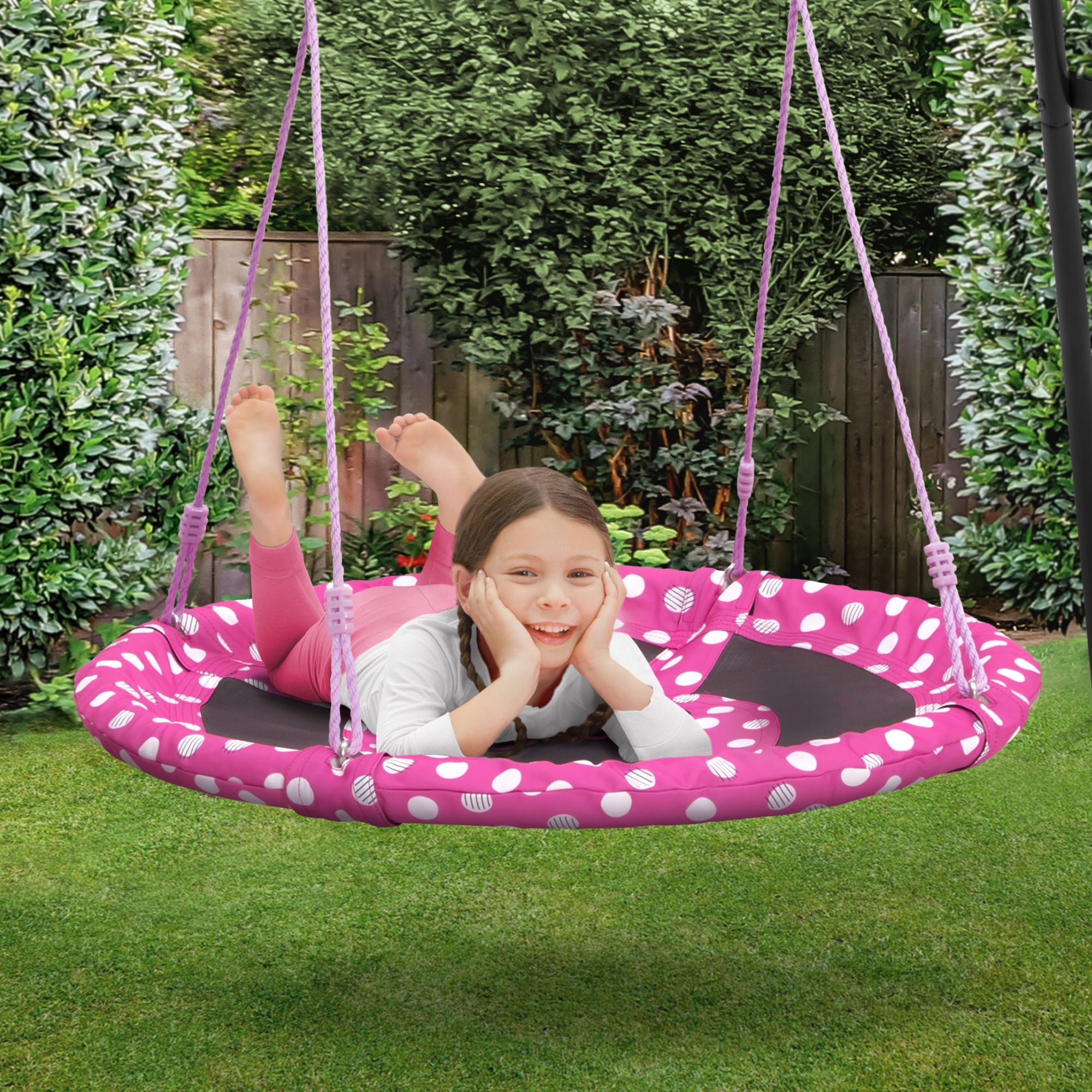 Disney Minnie Mouse 40-inch Saucer Swing – Includes Hardware for Swing Set or Tree Attachment