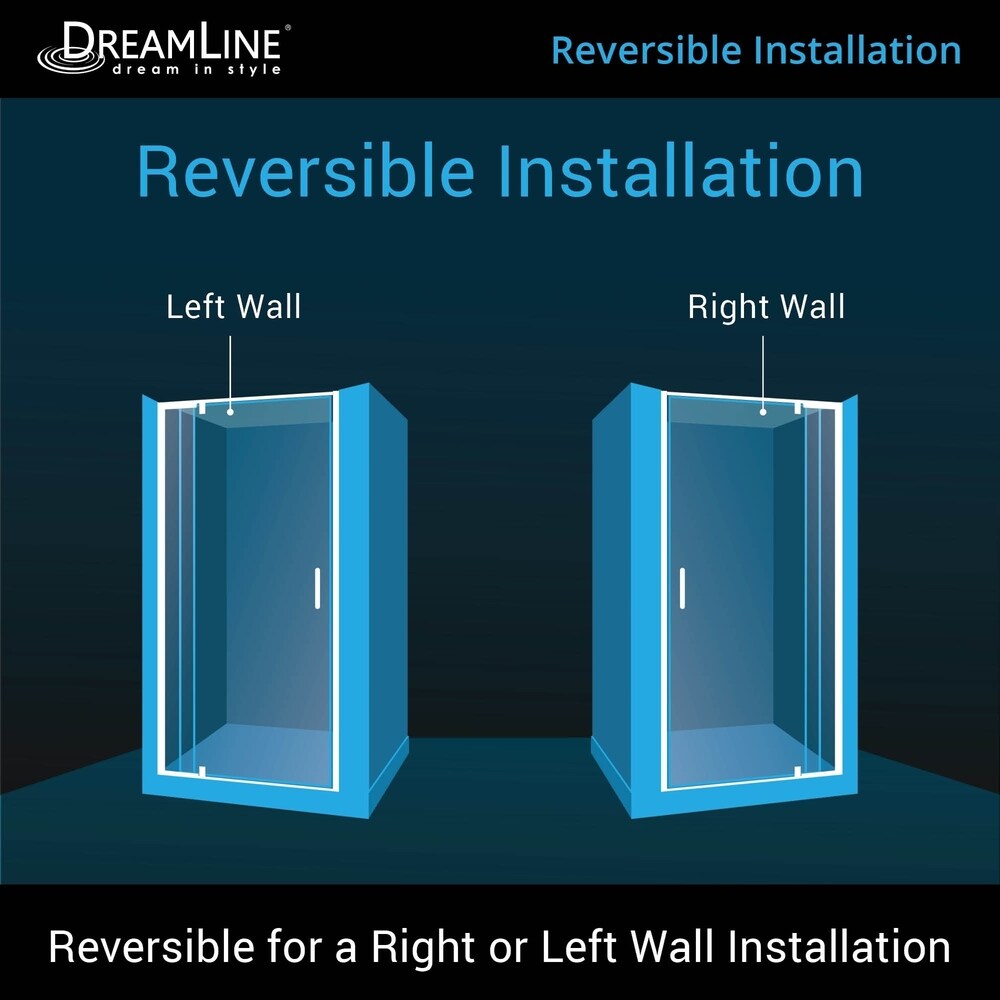 DreamLine Flex 36 in. D x 36 in. W x 74 3/4 in. H Pivot Shower Door and Shower Base Kit   36\