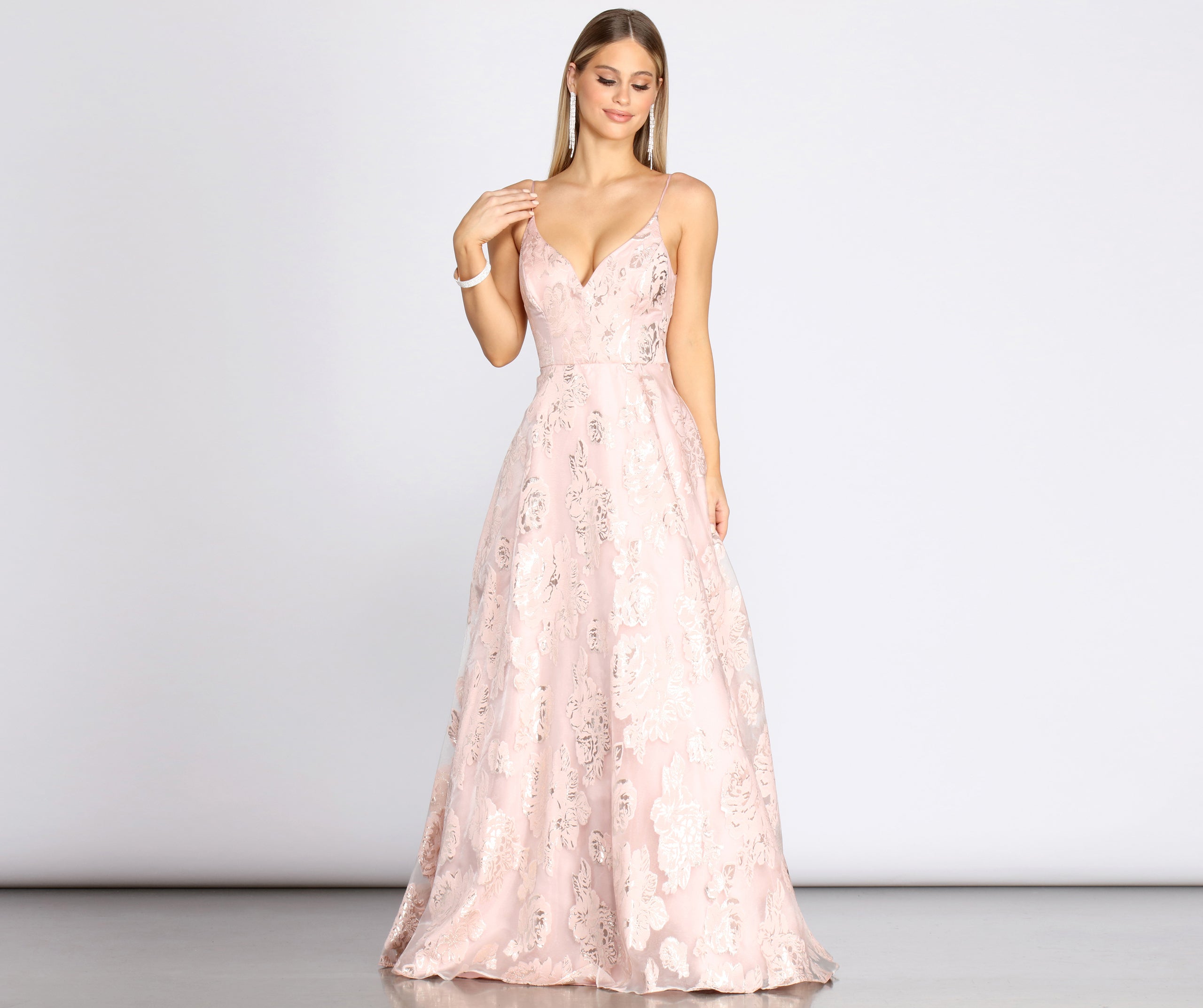 Misha Floral Organza Ball Gown