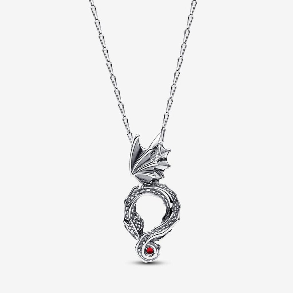 PANDORA  Game of Thrones Curved Dragon Pendant Necklace in Sterling Silver