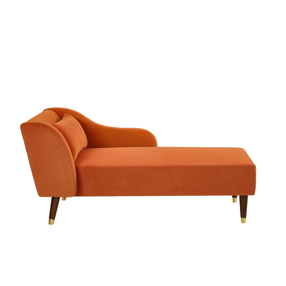 Modern Chaise Lounge Chair Velvet Upholstery