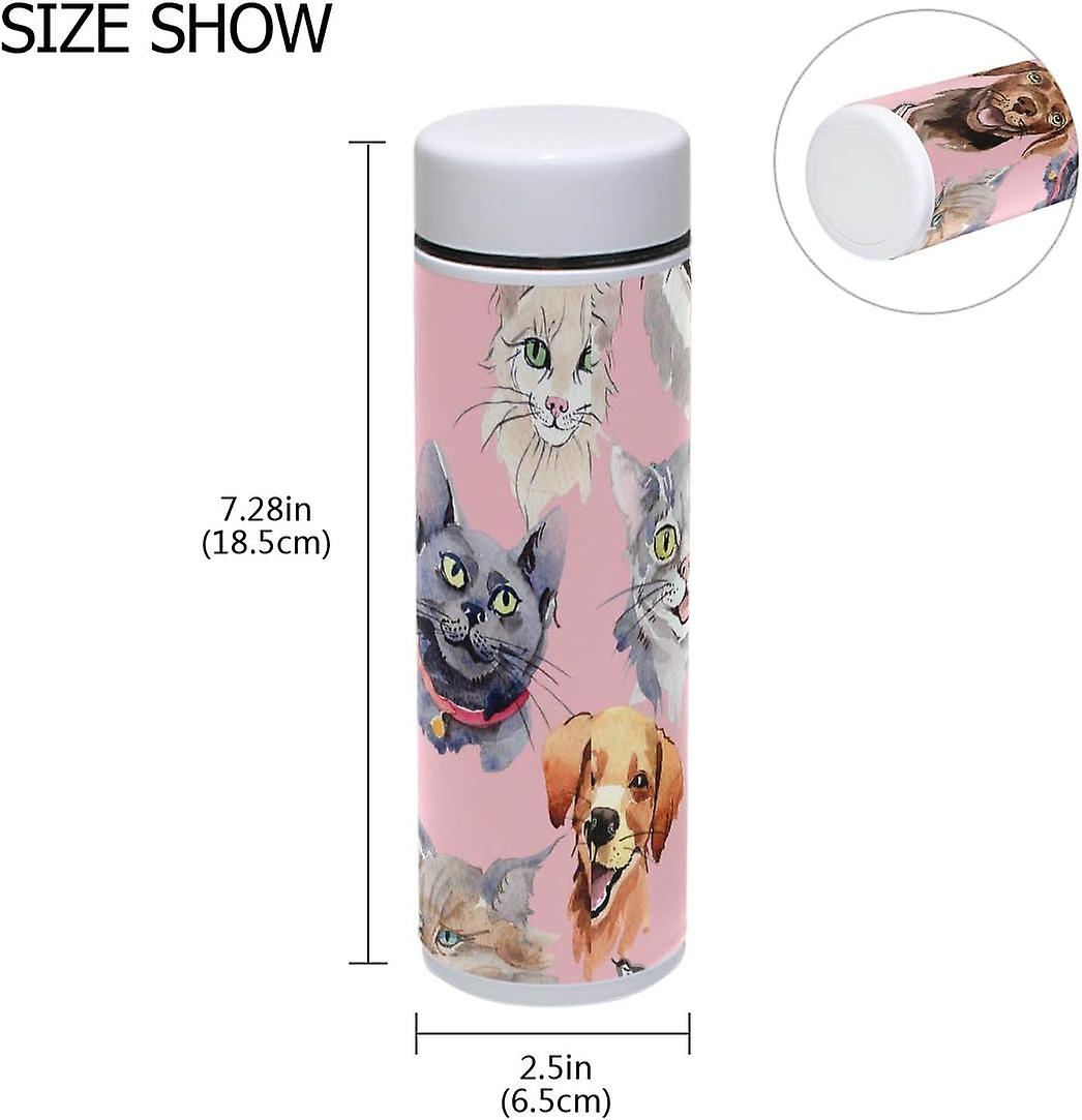 Vacuum Insulated Stainless Steel Water Bottle Exotic Cat Dog Thermos Tumblers Portable Hyrdoflask Travel Mug