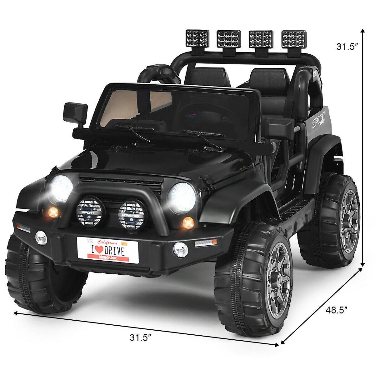 Costzon 2-Seater Ride on Truck, 12V Battery Powered Electric Vehicle Toy w/ 2.4G Remote Control